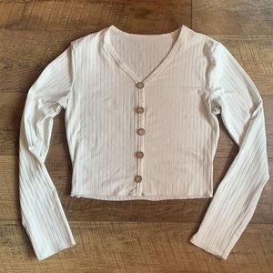 Cropped Ribbed Long Sleeve